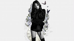 Grayscale Jennie Blackpink Aesthetic Wallpaper