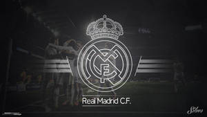 Grayscale Real Madrid Cf Logo Wallpaper