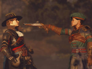 Greedfall Aphra Versus De Sardet Wallpaper