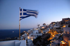 Greek Flag In Greece Wallpaper