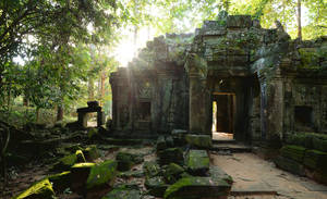 Green Aesthetic Angkor Wat Wallpaper