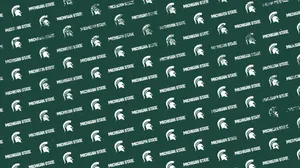 Green And White Michigan State Spartans Pattern Wallpaper