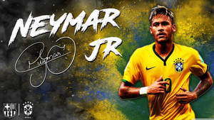 Green And Yellow Neymar Fan Art Wallpaper