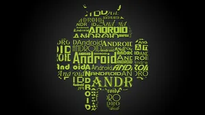 Green Android Robot Calligram Wallpaper