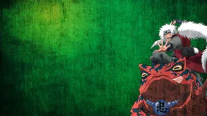 Green Anime Jiraiya And Gamabunta Wallpaper