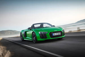 Green Audi R8 Spyder Wallpaper