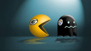 Green Bay Packers Pacman Illustration Wallpaper