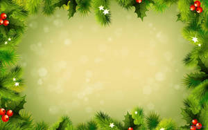 Green Christmas Background Border Wallpaper