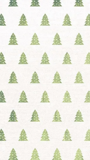 Green Christmas Tree Pattern Wallpaper