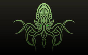 Green Cthulhu Octopus Wallpaper