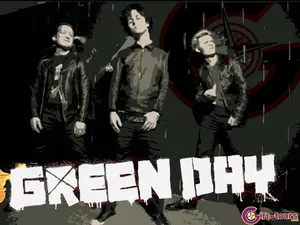 Green Day Members Vector Art Wallpaper