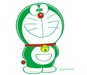 Green Doraemon 4k Wallpaper