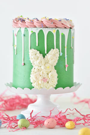 Green Easter Bunny Cake Wallpaper