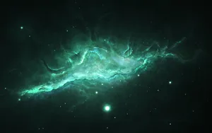 Green Galaxy Stars And Light Wallpaper