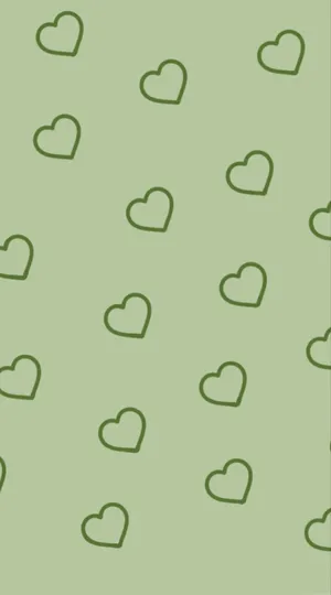 Green Heart Lining Wallpaper