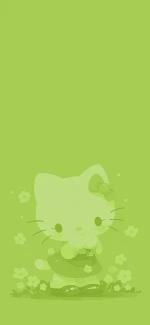 Green Hello Kittyi Phone Wallpaper Wallpaper