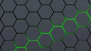 Green Hexagon Abstract Art Wallpaper