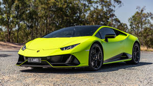 Green Lamborghini Car 5120x1440 Wallpaper