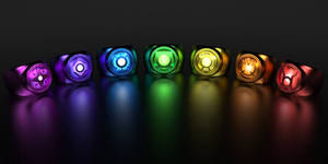 Green Lantern Colored Rings Wallpaper