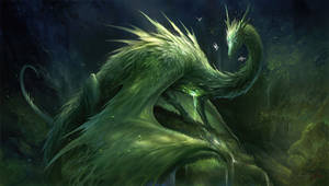 Green Majestic Dragon Wallpaper