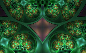 Green Microscopic Fractal Pattern Wallpaper