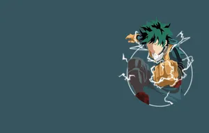 Green Minimalist Deku Vector Art Wallpaper