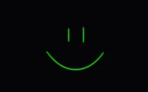 Green Minimalist Smiley Face Wallpaper