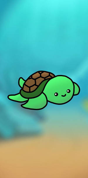 Green Sea Turtle Digital Drawing Wallpaper