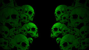 Green Skull And Crossbones Wallpaper