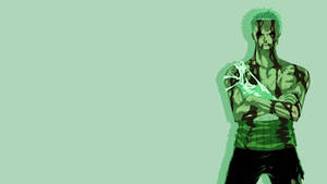 Green Tinted Zoro Minimalist Wallpaper