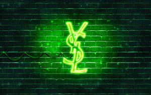 Green Ysl Neon Lighting Wallpaper
