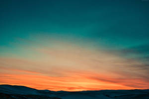 Greenish Orange Clear Sky Wallpaper