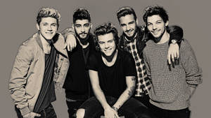Greyscale One Direction Wallpaper