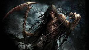 Grim Reaper Demon With Scythes Wallpaper