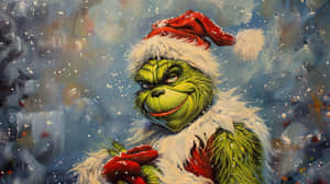 Grinchin Santa Hat Artwork Wallpaper