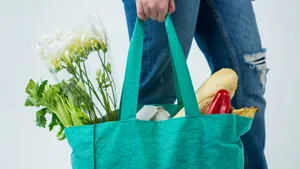 Grocery Bag With Fruits Wallpaper