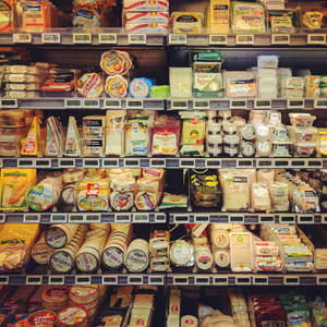 Grocery Cheese Section Wallpaper