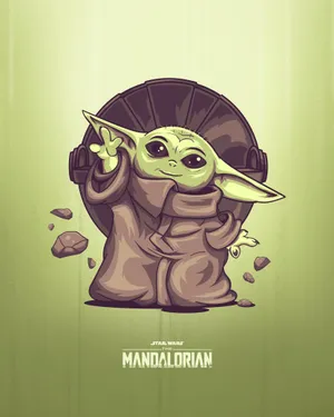 Groguin Mandalorian Helmet Art Wallpaper