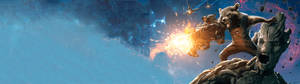 Groot And Rocket Dual Monitor Wallpaper