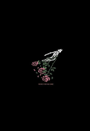 Grunge Tumblr Aesthetic Rose And Skeleton Hands Wallpaper