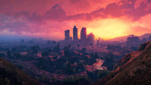 Gta 5 2560x1440 Pink Skies Hills Wallpaper