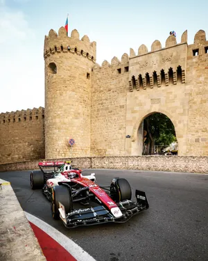 Guanyu Zhou In Azerbaijan Grand Prix Wallpaper