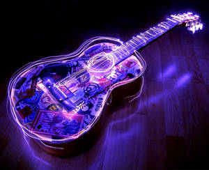 Guitar Led Light Wallpaper