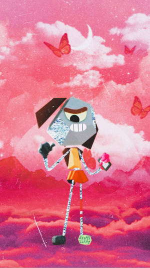 Gumball Rob Pink Aesthetic Wallpaper