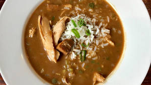 Gumbo With Cheese And Spring Onions Wallpaper