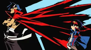 Gurren Lagann Simon Behind Kamina Wallpaper