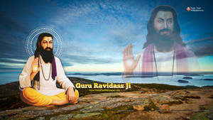 Guru Ji Meditating In The Shore Wallpaper