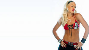 Gwen Stefani Red Bra Wallpaper