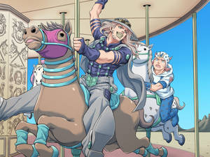 Gyro Zeppeli On A Carousel Wallpaper