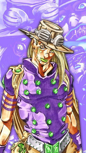 Gyro Zeppeli Purple Art Wallpaper